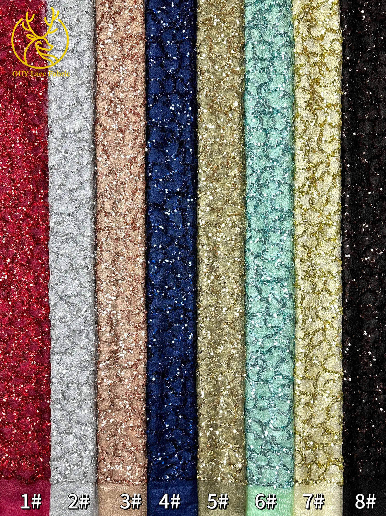 Großhandel Französischer Spitzenstoff 2026 Hochwertiger afrikanischer nigerianischer Pailletten-Spitzenstoff, geeignet für Partykleid-Nähmaterial – Detail 26