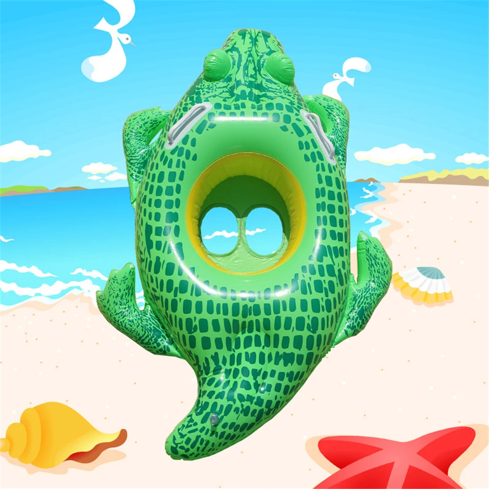 Inflatable Swimming Ring Pool Float Kid Float Ring Cute Toy For Baby Children Crocodile  Circle Swim Ring With Armrest