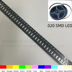 020 SMD LED dioda emitująca światło czerwone niebieskie zielone żółte białe pomarańczowe światło boczne emitujące 100 sztuk/partia 3806