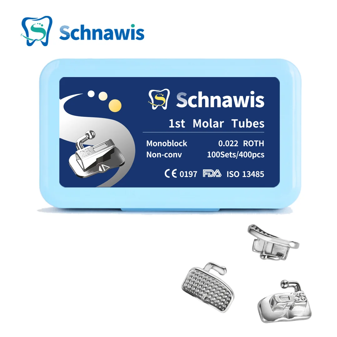 400Pcs/100sets Orthodontic MBT 1st Molar Dental Buccal Tubes Denistry Slot Bondable Monoblock Non-Convertible Roth MBT Brackets