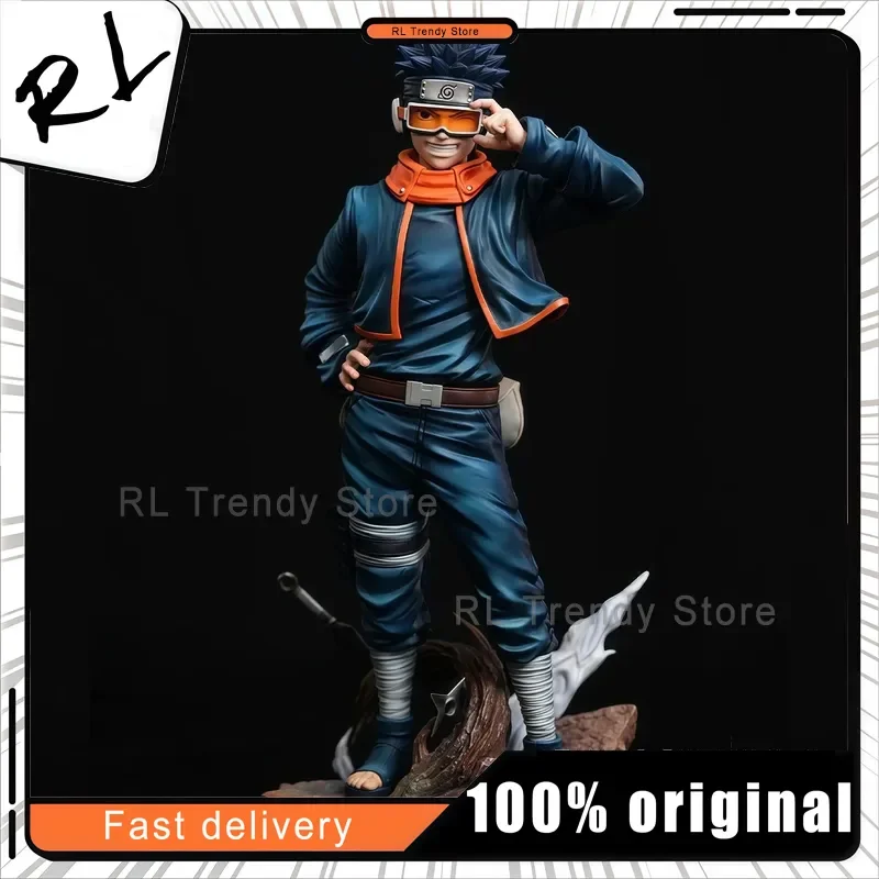 Naruto criança óculos bandana obito uchiha anime estatueta jg modelo estátua de pé figura ornamentos colecionáveis menino brinquedo presente