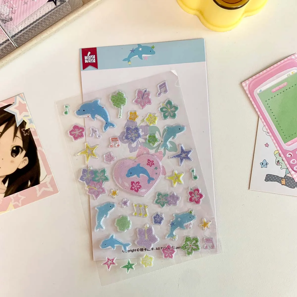 Salt Style Glitter Stickers 3D Foam Sticker for Scrapbooking Summer Breeze Stationery Stickers Decals Journal