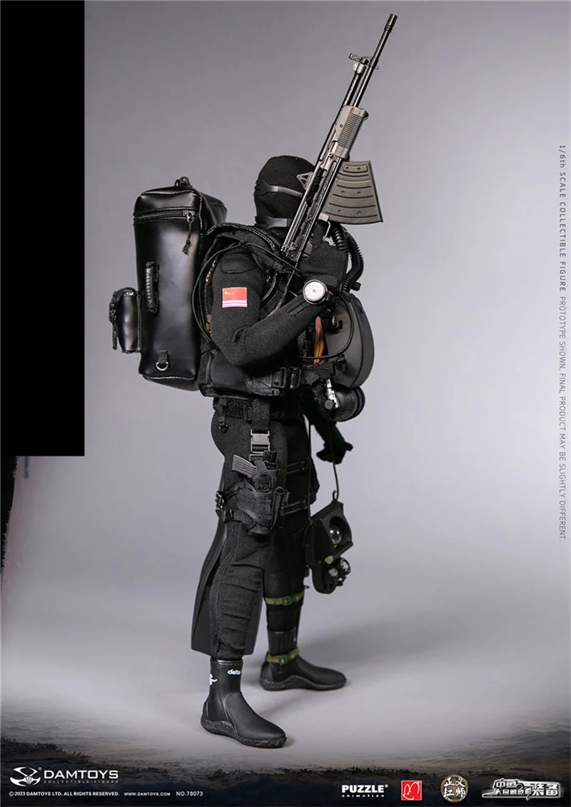 DAMTOYS-Soldado Batalha Frogman Action Figure, Exército de Libertação Chinês, Corpo de Fuzileiros Navais, Conjunto completo, Presentes Fãs Colecionáveis, 78073, 1:6