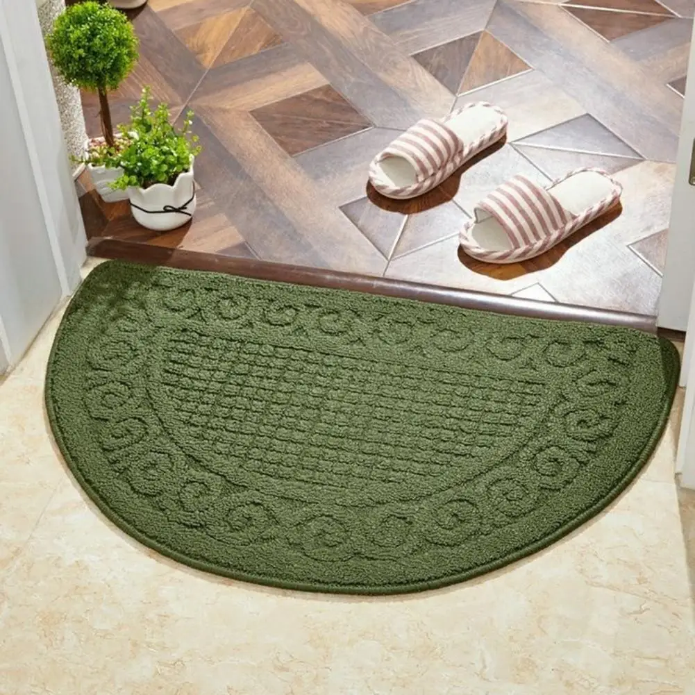 

Indoor Entrance Door Mat Anti-slip Semi-circle Doormat for Indoor Entryways Absorbs Moisture Dirt Wear-resistant Carpet for Room