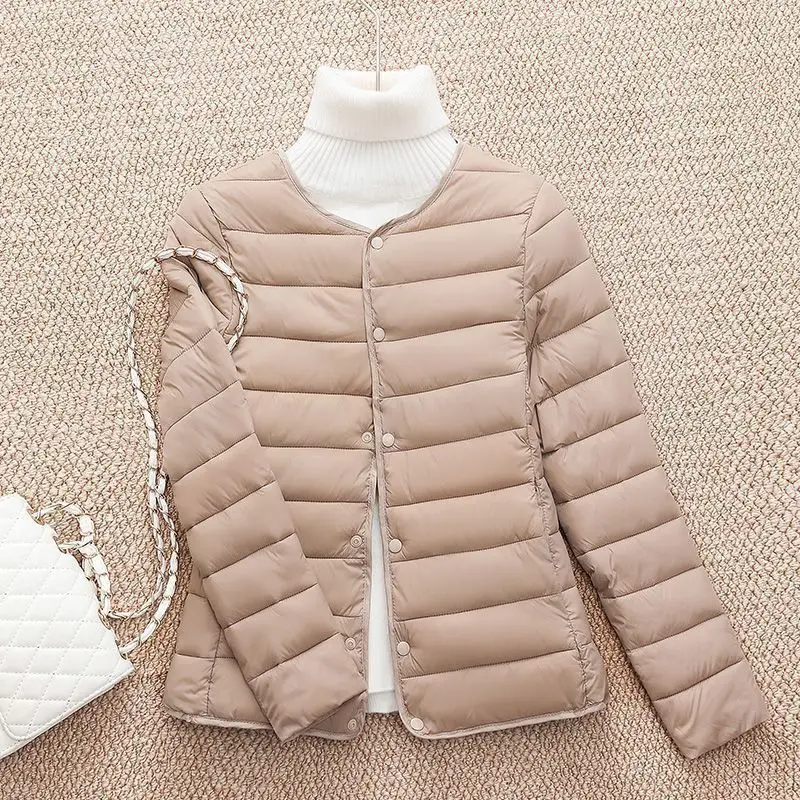 New 2024 Women Jacket Autumn Winter Korean Loose Lightweight Casual Warm Down Cotton parkas Female Outwear Overcoat Lady Tops