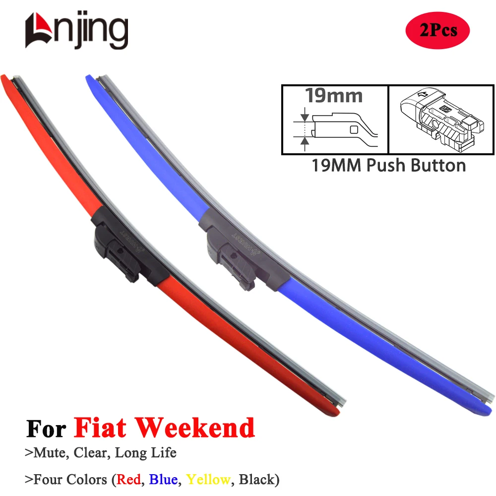 

LNJING Colorful Windshield Wiper Blades For Fiat Palio Weekend Adventure 1996 2001 2007 2011 2015 2016 2017 2018 Car Accessories