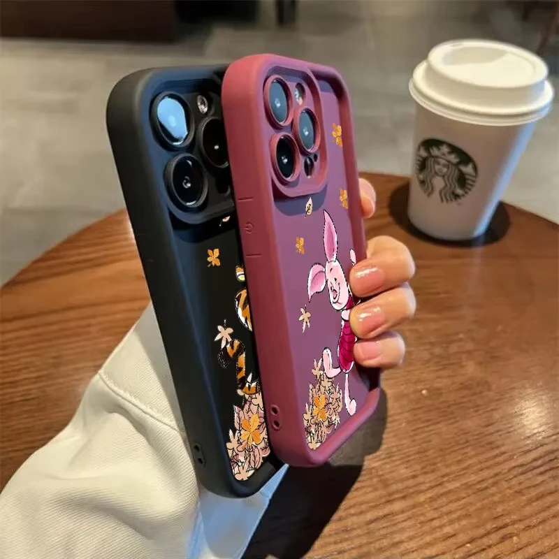 Autumn Winnies The Poohs Leaves Phone Case For Samsung Galaxy S25 S24 S23 S22 S21 S20 Ultra Plus FE A55 A54 A35 Shockproof Cover - náhled 3