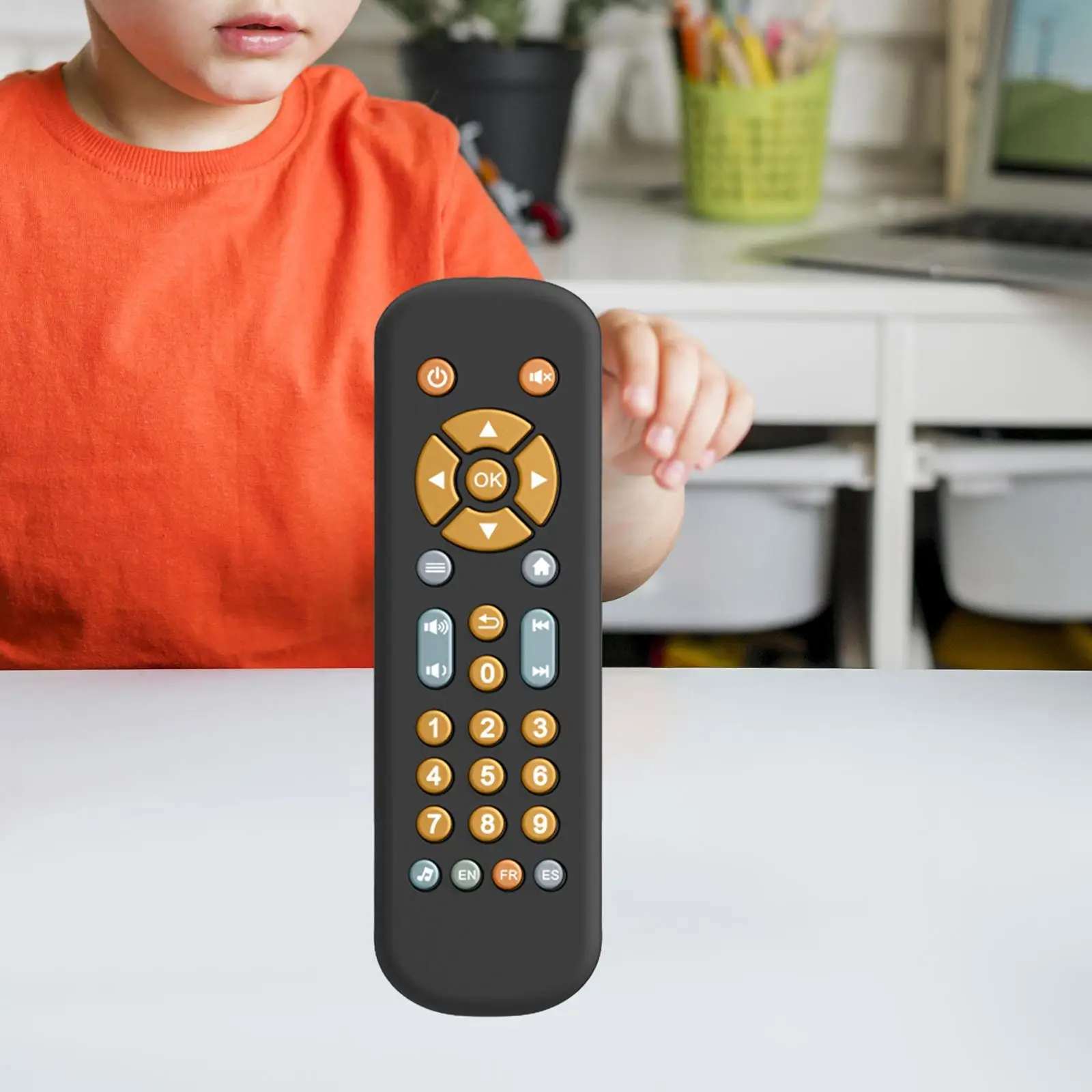 Realistic Toddler TV Remote Toy with Lights and Sounds Remote Phone Pretend Playset for 6-12 Months Babies Girls Boys Best Gift