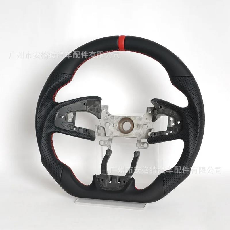 For Honda Civic 10th Gen (2016-2020) Full Leather Steering Wheel (With Red Position Line, Modified Part)