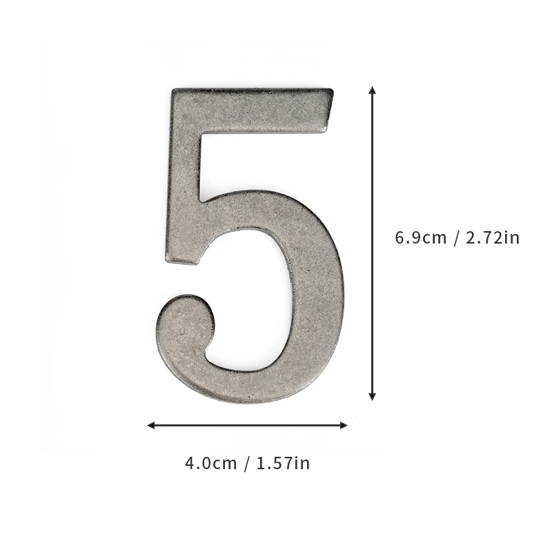 Silberne Metalltürnummer mit Magneten, 7 x 4 cm, Hausnummer, Wohnungstürnummer für Outdoor, Hotel, Zuhause, Briefkastenetikett – Detail 12