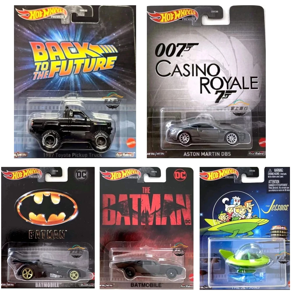 Original Hot Wheels Premium Car Retro Entertainment Diecast 1/64 Vehicle Back To The Future Batmobile Rugrats Reptar Toy for Boy