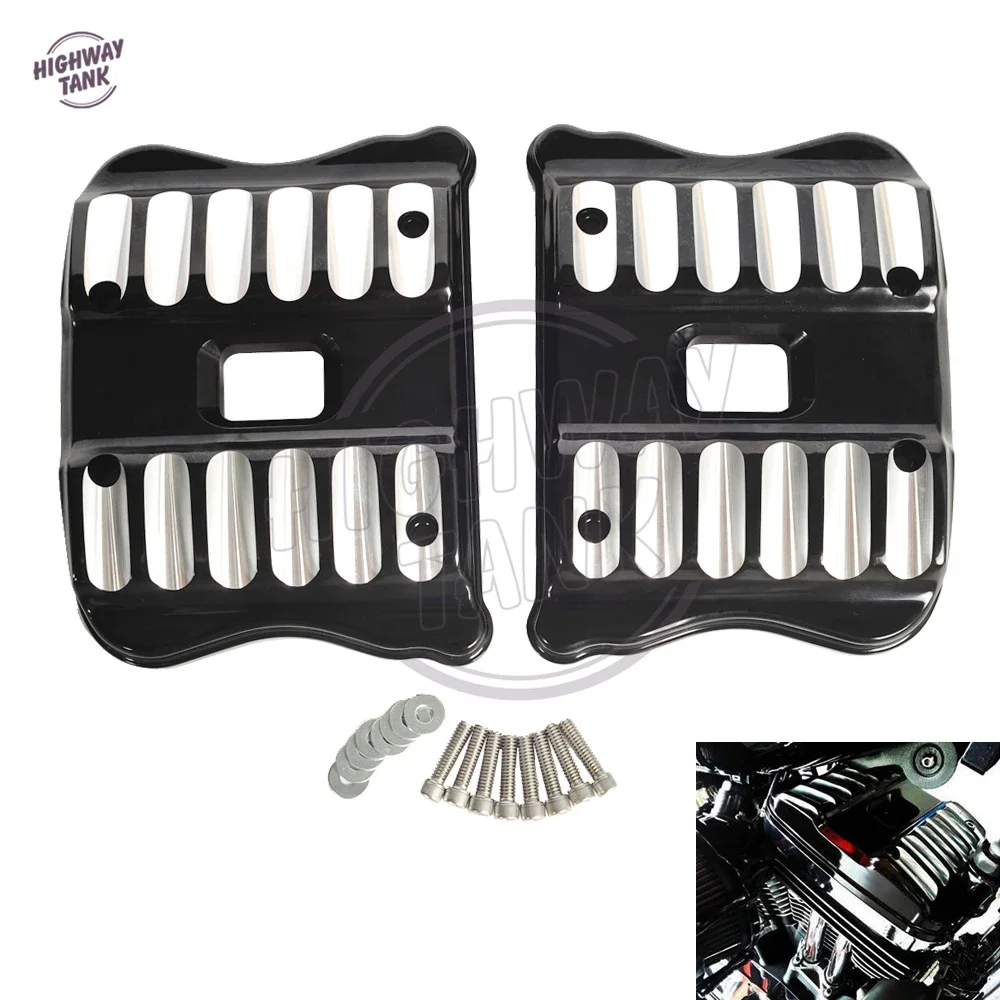 Schnitt schwarze Motorrad-Rocker-Box-Abdeckungen für Harley Sportster Seventy Two Custom XL 1200 883 2004–2017