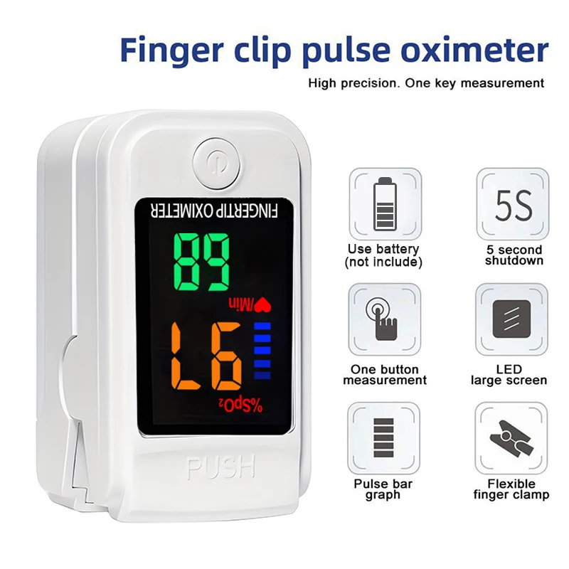 Household Thermometer Digital Non-Contact LED Infrared Body Thermometer Tool or Handheld Finger Pulse Oximeter Blood Oxygen