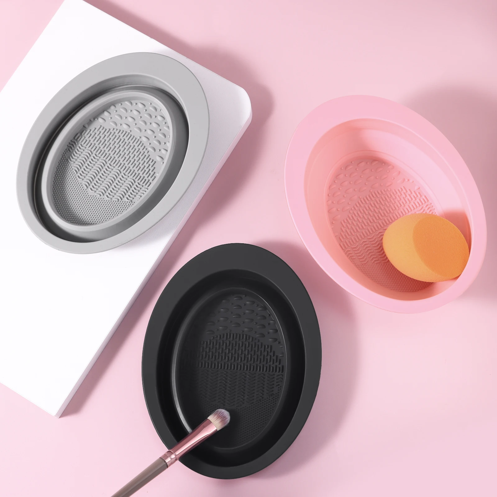 Planche De Nettoyage Pour Pinceaux De Maquillage – En Silicone Violet, Pratique Et Doux