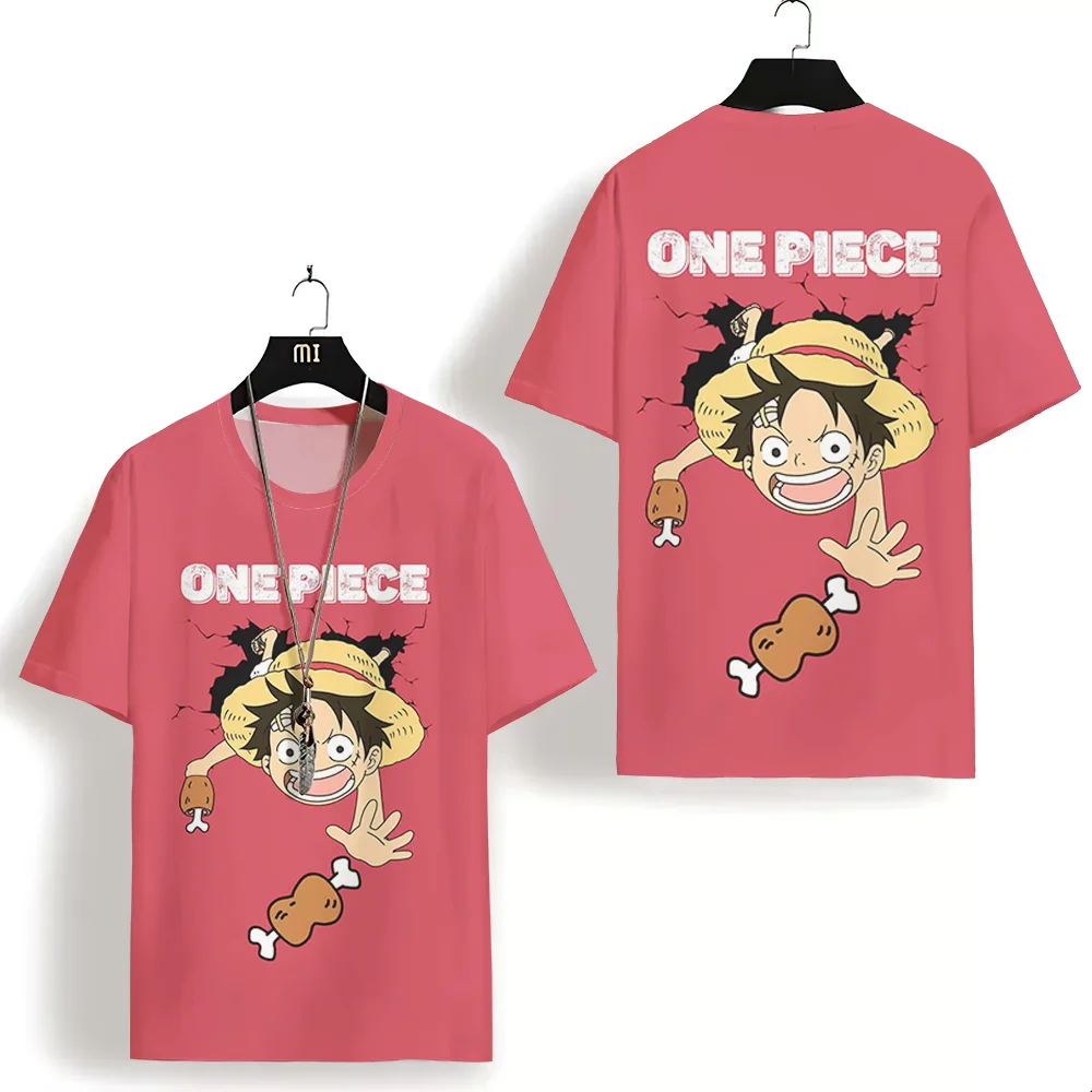 MINISO One Piece T Shirt da uomo Cartoo 3d Prints Casual manica corta Tees Street Male abbigliamento oversize moda Anime T-Shirt