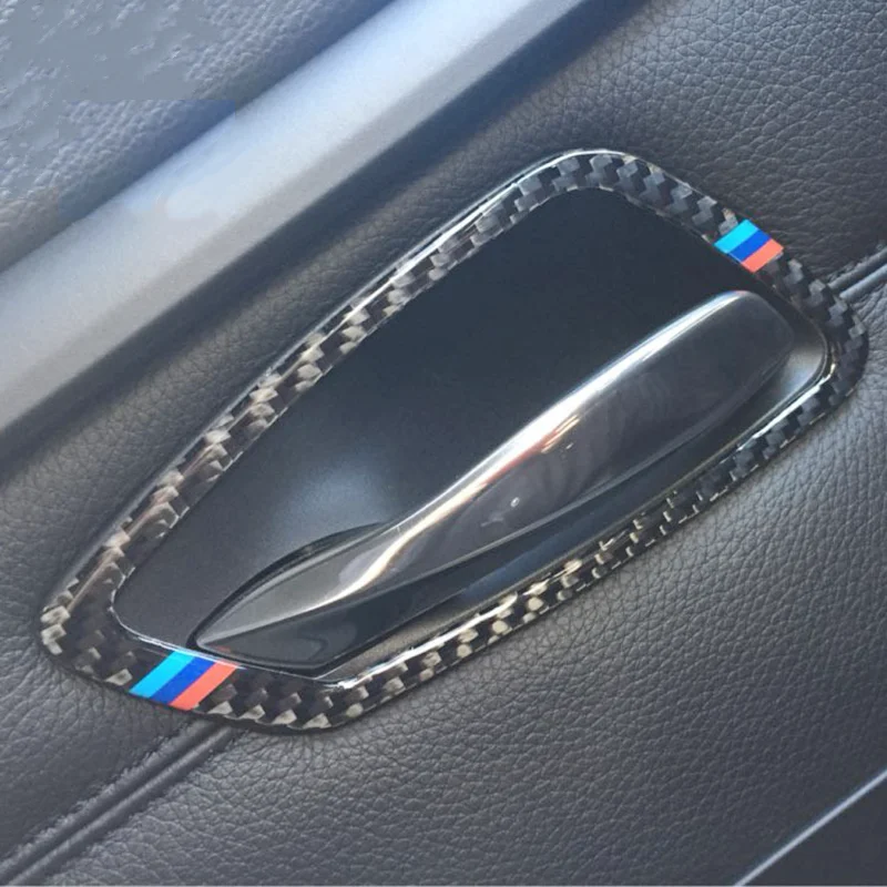 Carbon Fiber Sticker Car Inside Handle Window Control Panel Cover Trim Strips For BMW 3 Series E90 E92 E93 Car Inner Accessories