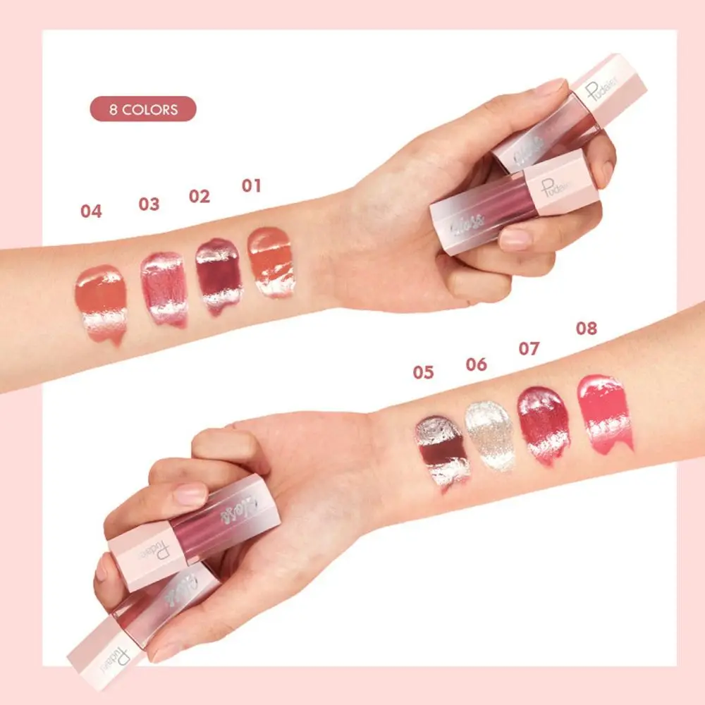 Shimmer Water Lipgloss Elegante Mollige 8 Kleuren Vloeibare Lippenstift Waterdichte Niet-Vervagende Lip Tint Dame