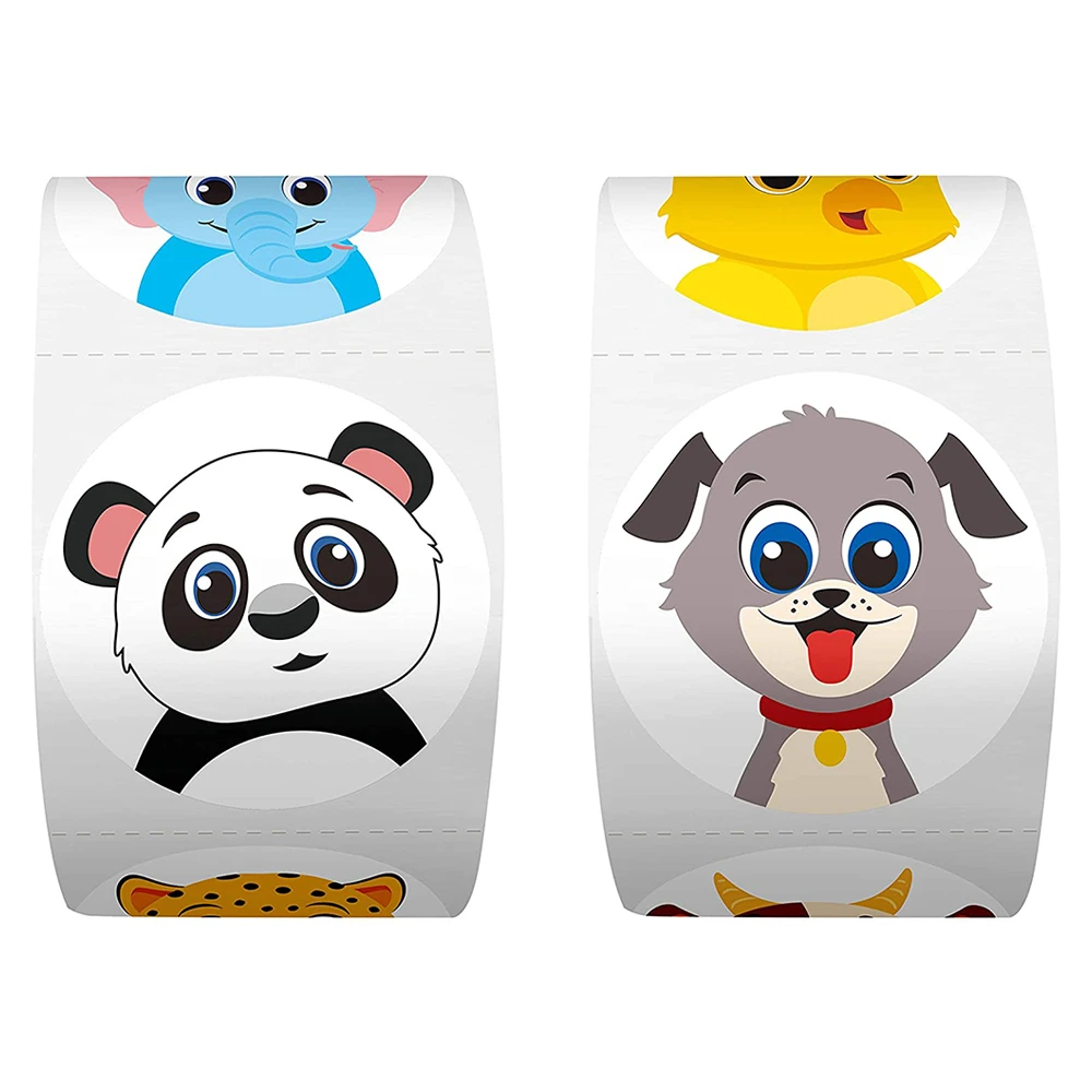 500 Buah Kartun Hewan Anak-anak Hadiah Stiker Lucu Mainan Permainan Tag DIY Hadiah Penyegelan Label Alat Tulis Dekorasi Perlengkapan Stiker