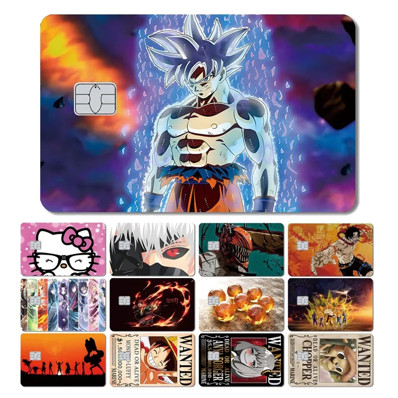 2024 Cool Anime Fighter Dragon Ball Stylish Credit Card Bus Debit Card Sticker Film Skin Cover Front Side Small Big No Chip