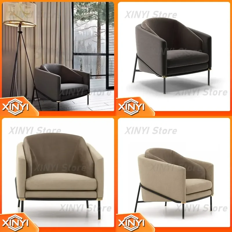Postmodern Simple Business Fabric Soft Bag Leisure Reception Negotiation Single Sofa Chair for Hotel