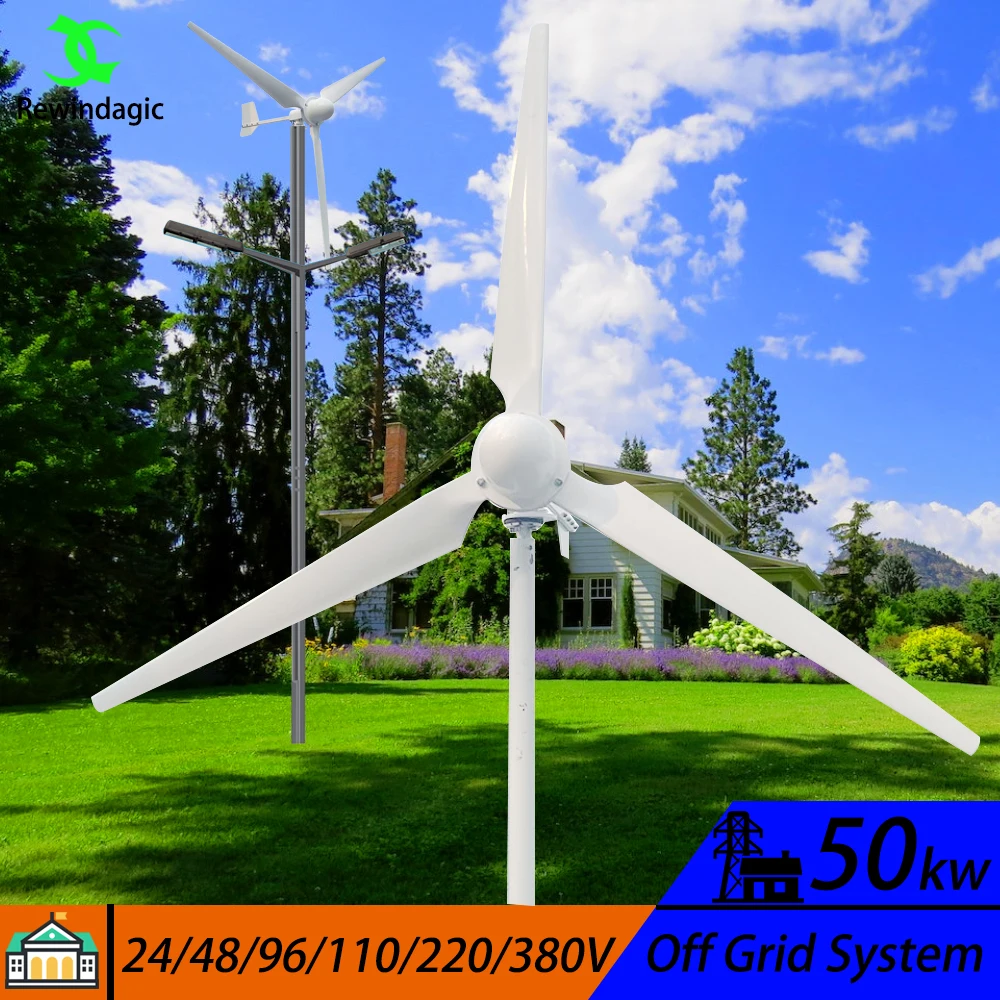 

20KW 30KW Wind Turbine Generator 30000W Complete Set 48V 220V 380V Free Energy Windmill With MPPT Controller Off Grid Inverter