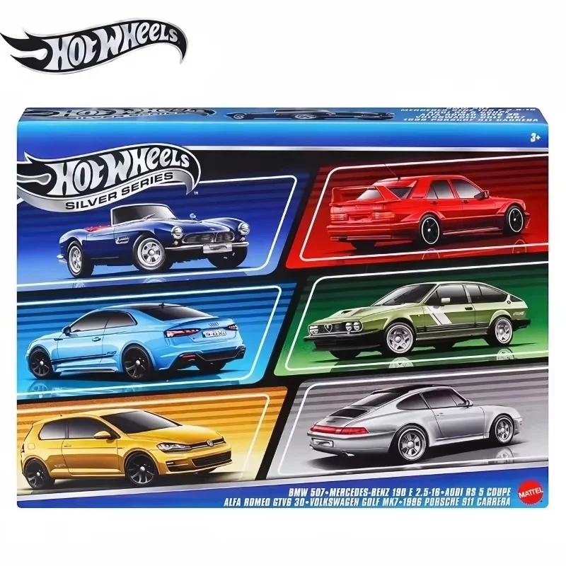 

Genuine New Spot Hotwheels Silver Label High-Quality Alloy 6 Small Car Model Gift Box Collectible Children'S Birthday Cool Gifts