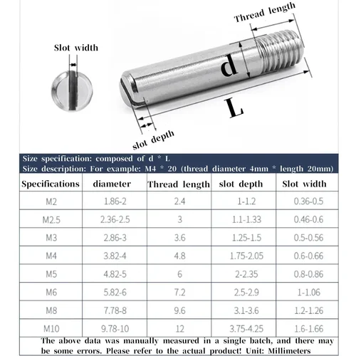 Imagen 2 del producto Pin cilíndrico de rosca externa de acero inoxidable, pasador recto, ranurado, posicionamiento sólido, M2 ~ M10 GB878, 304 A2