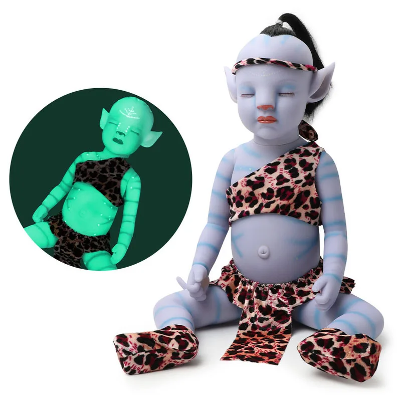 30/50cm Rebirth Avatar 2 Doll Glow-in-the-dark Movie Same Characters Doll Eyes Close Open Soft Porcelain Baby Toy Boys And Girls