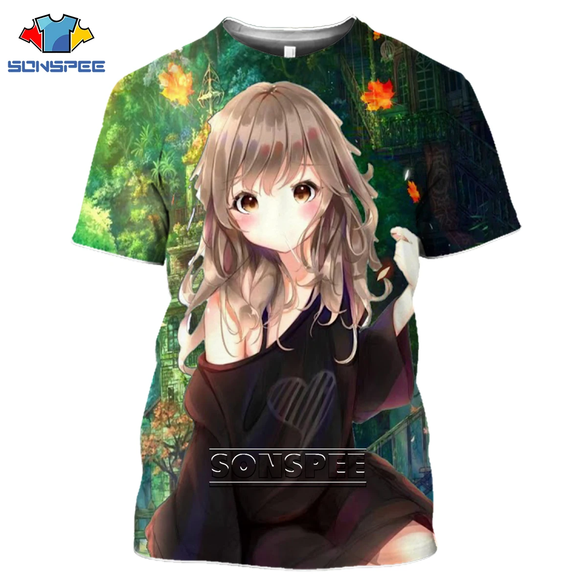 SONSPEE Charlotte Anime Men Women 3D T-shirt Sexy Funny Kawaii  Loli Girl Summer Fashion Harajuku Casual Short Sleeve O-Neck Top