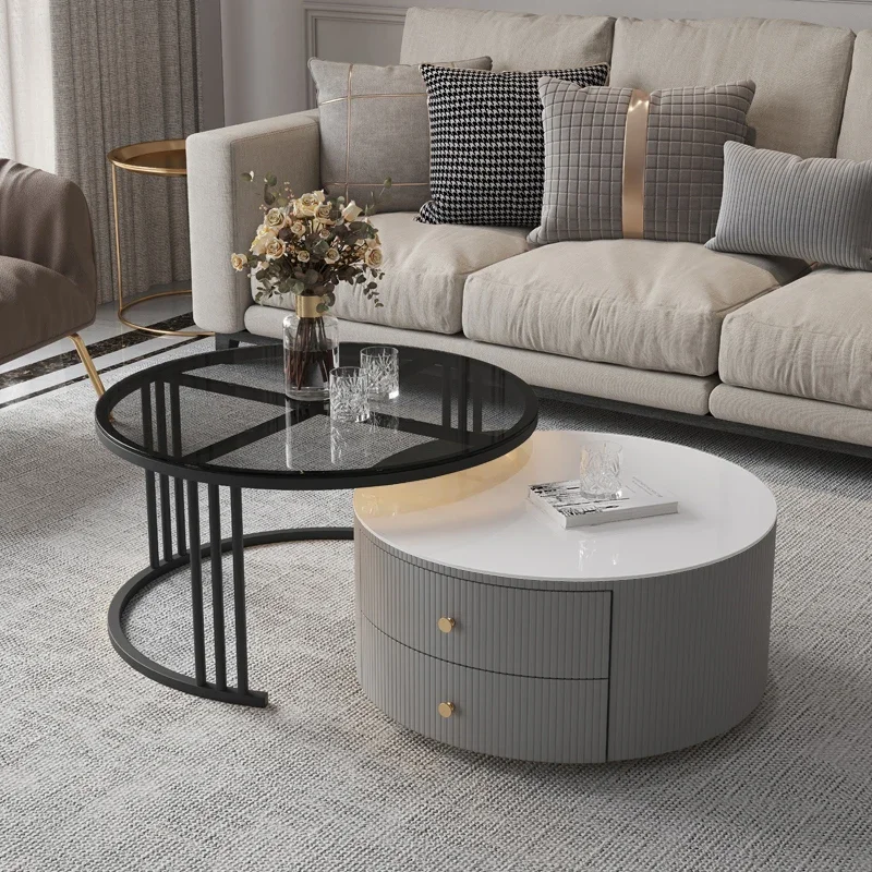 

Aesthetic Round Nordic Coffee Tables Black Premium Luxury Coffee Tables Living Room Minimalist Muebles Para El Hogar Furniture