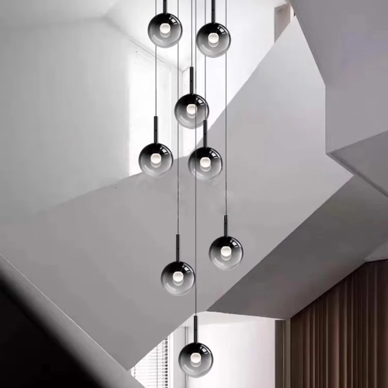 

Простая и современная люстра для дома, люстра для лестницы, люстра для гостиной, освещение для столовой.