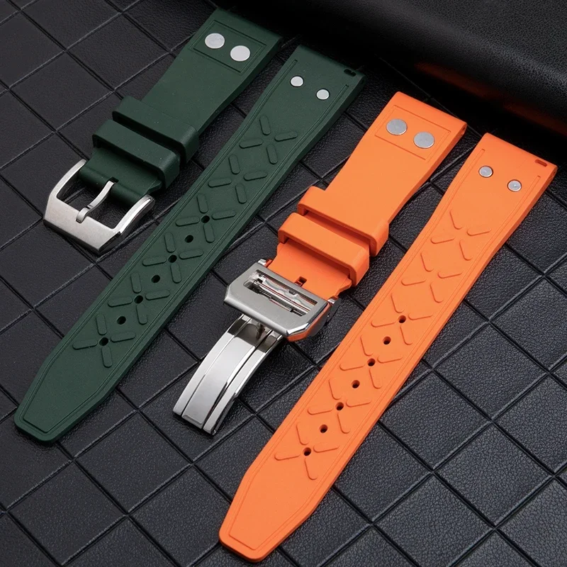 20mm-21mm-22mm-natureza-macio-fluorubber-fkm-pulseira-de-borracha-para-iwc-cinta-grande-piloto-portofino-arma-superior-pulseira-de-relogio-masculino-com-rebite