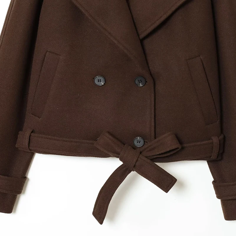 

2025 With Button Jacket Woman Women's Jackets zartins Outwear Cropped Trenchcoat Long Sleeve Tops Solid Elegant Fashion Outwear