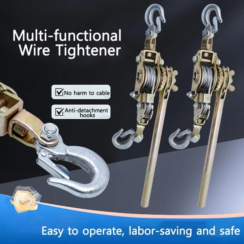 Pulley Manual Tensioner Wire Ratchet Tensioner Ratcheting Rope Rope Tightener Heavy Duty Cord Tightener Heavy Duty Lifting