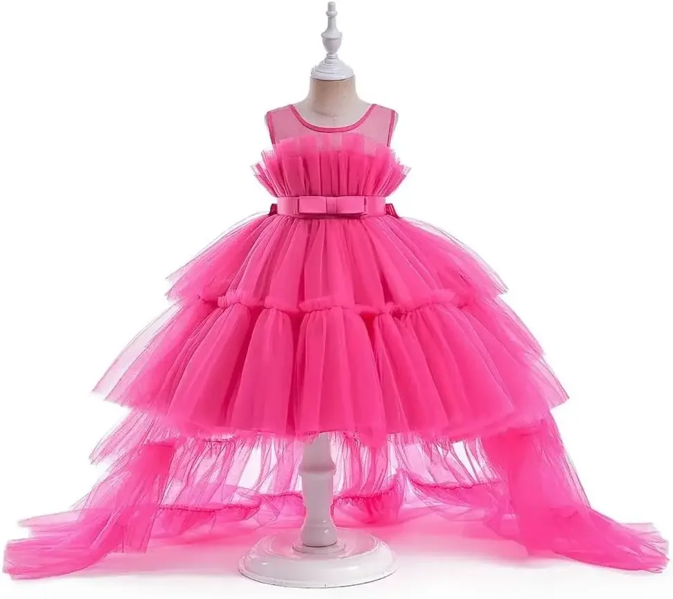 High Low Tulle Pageant Gown Tiered Flower Girl Dress Layered Ball Gown Kids Birthday Party Dress princess dress