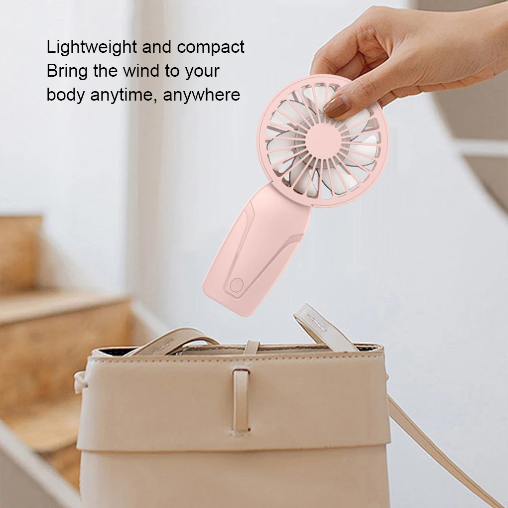 Portable Handheld Fan USB Rechargeable Small Cooling Fan Eyelash Mute Cooler Handheld Fan Strong Wind Mini Handheld Fan