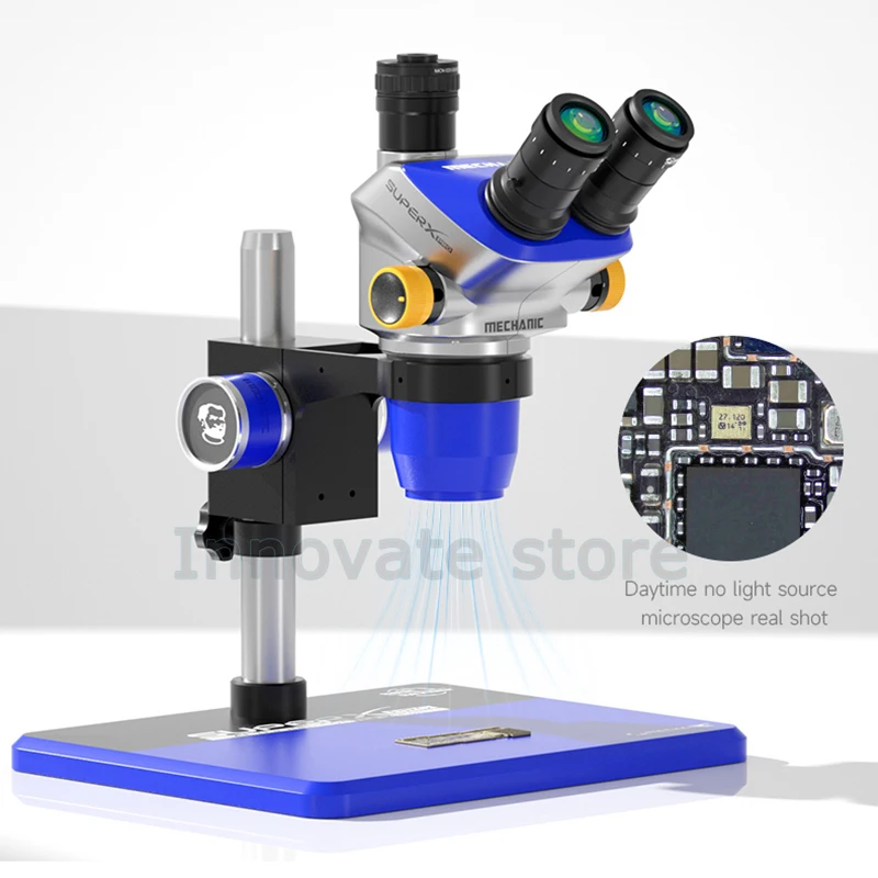 MECHANIC Super X Pro -B11 Trinocular Stereo Microscope 6.5X-52X Continuous Zoom for PCB Phone Soldering Repair Microscope Tool