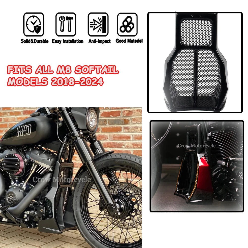 

For Harley M8 Softail model 2018-2024 new motorcycle accessories black fairing front lower spoiler air dam fairing series and u