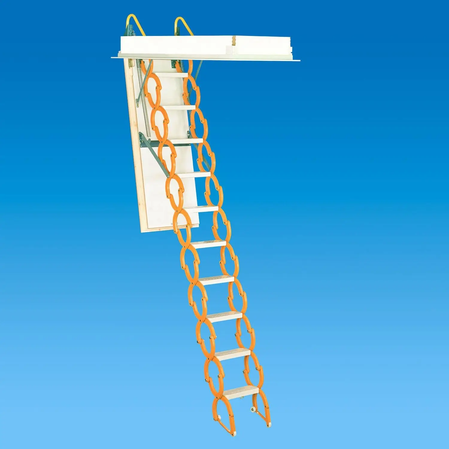 

Rainbow Prestige M2254H Scissor Style Steel Attic Ladder/Stairs - 350 Lb Capacity - 22-1/2""X54 Opening, 9'10"" To 11'6""