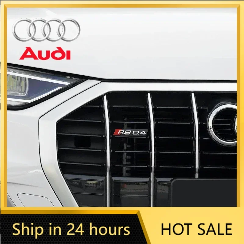 

Наклейки на автомобиль 2026 года, 1 шт., из АБС-пластика, для передней решетки радиатора, логотип, декоративные наклейки для Audi RSQ8, RSQ3, RSQ5, RSQ4, внешняя модификация