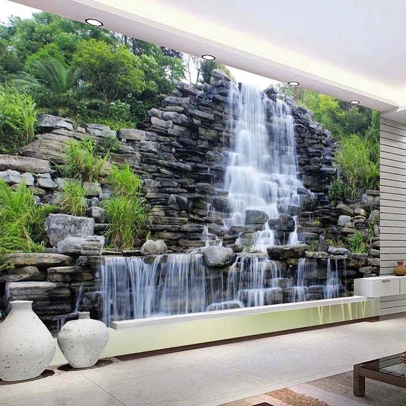 Custom 3D Wallpaper Water Flowing Waterfall Nature Landscape Art Mural Bedroom Living room sofa TV background wall restaurant 8d