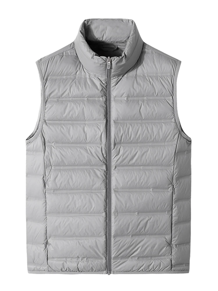 90% weiße Ente Unten Padded Winter Ultra-Licht Weste Männer Ärmellose Jacke Schlank Puffer Weste Warm Gilet Mäntel Plus größe 8XL