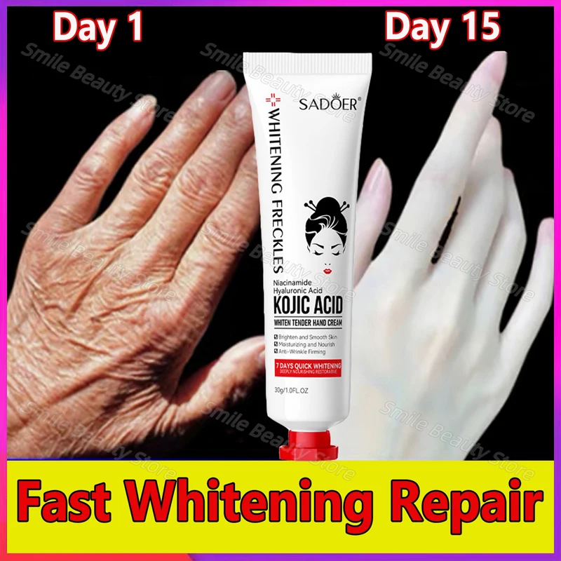 Kojic Acid Whitening Hand Cream Fade Dull Dark Knuckles Anti-wrinkle Anti Crack Drying Fade Fine Lines Brighten Smooth Skin Care