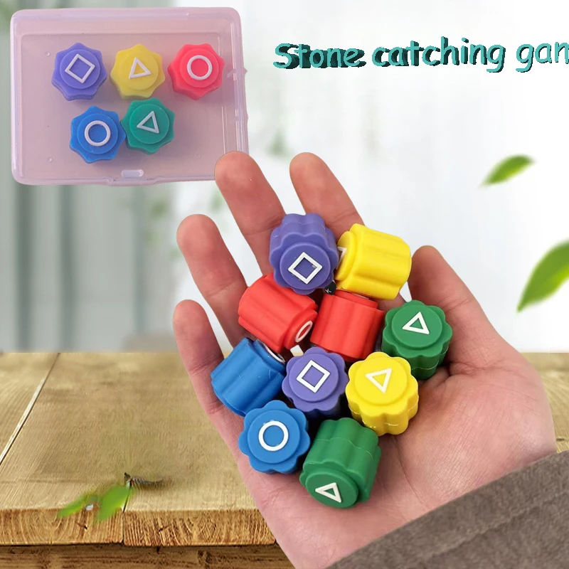 

Korean Folk Game Sets Dice Party Game Props Square Circle Triangle Family Stone Catching Game Props Gonggi Jack Set For Kids Toy