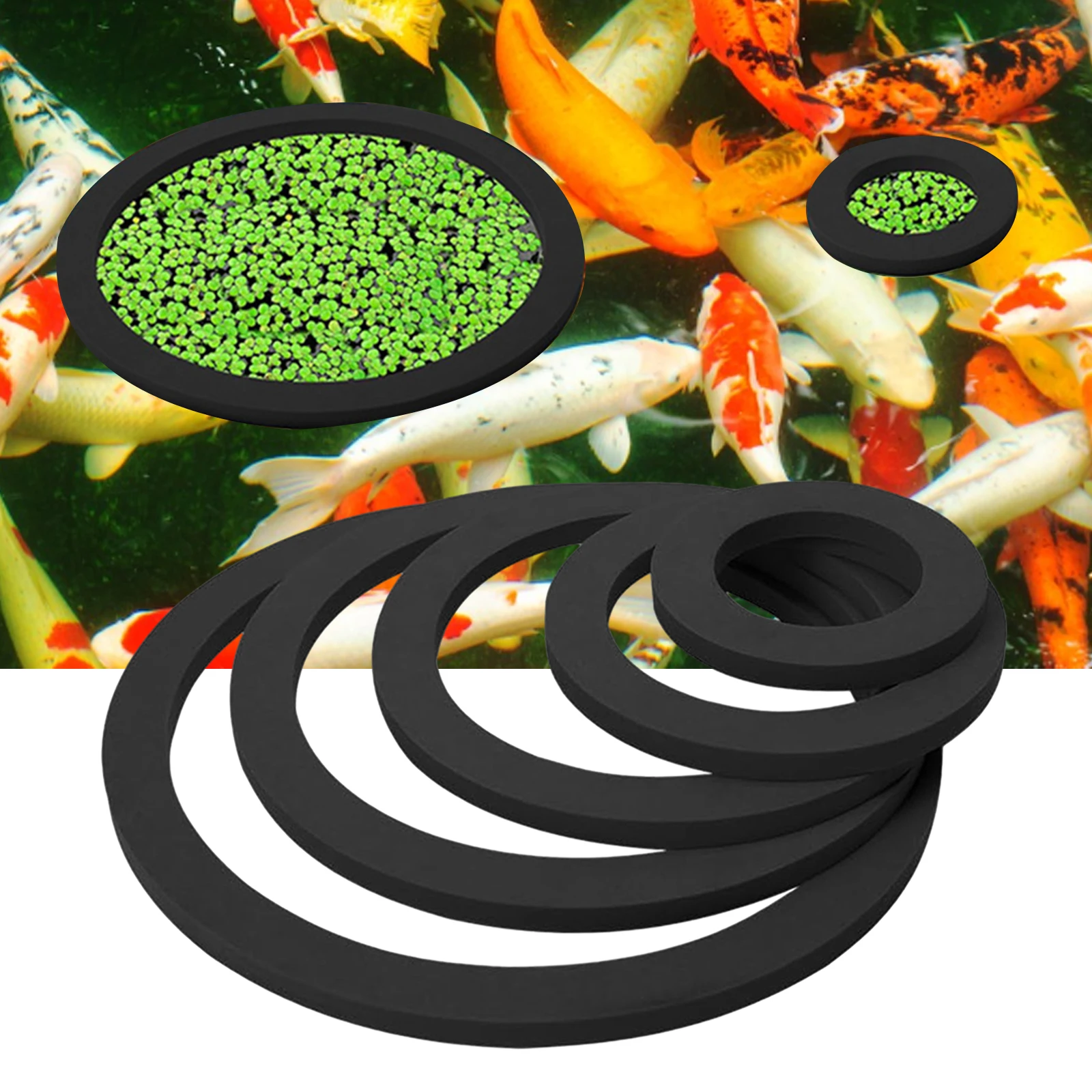 Fish Tank Grass Blocking Rings Set, Fish Tank Floating Plant Rings, Aquarium Floating Plant Trough, for Fish Tank Accessoies