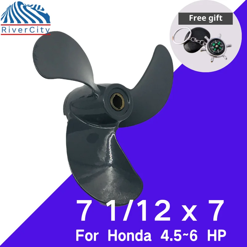 Boat Propeller 7 1/2x7 For Honda BF4.5 BF5 BF6 Outboard Screw Boat Motor Plastic Propeller 3 Blade Pin Drive Spline