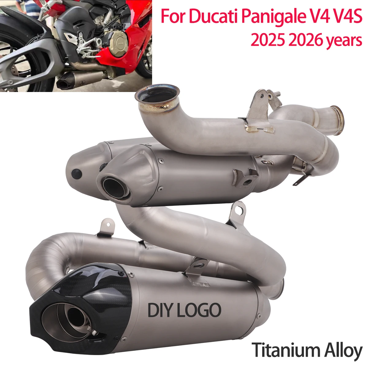Motorcycle Full Exhaust System Pipe For Ducati Panigale V4 V4S 2025 2026 Streetfighter V4 Modified Escape Muffler With DB Killer