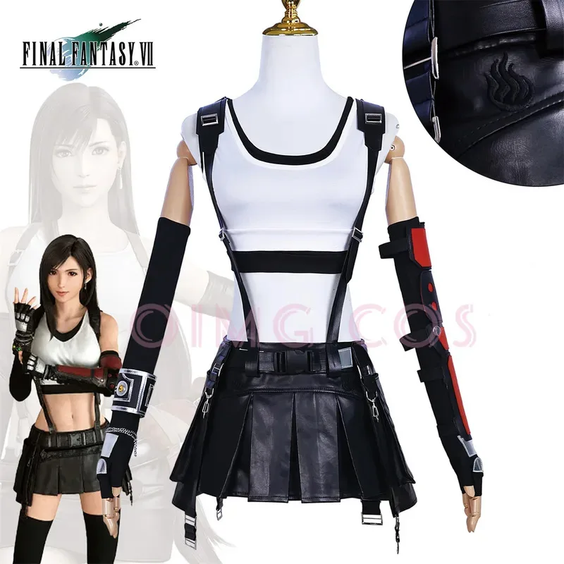 

2025 New Tifa Lockhart Cosplay Costume Carnival Uniform Wig Anime Halloween Costumes Women Game ★ ★ ★ ★