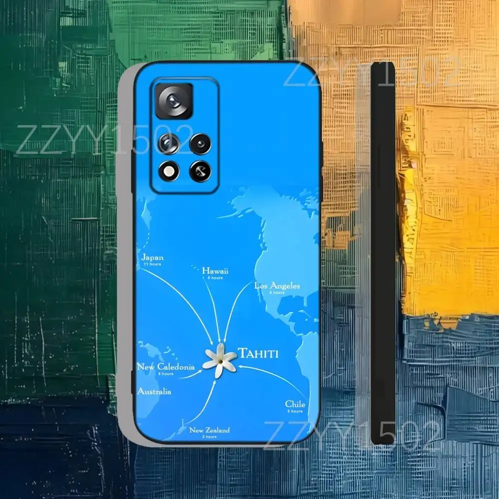 Чехол для телефона Hinano Tahiti Beach Sea Island для Samsung S25, S24, Ultra, S20, S30, Plus, S22, S23, Ultra, Plus, 5G, черный силиконовый мягкий