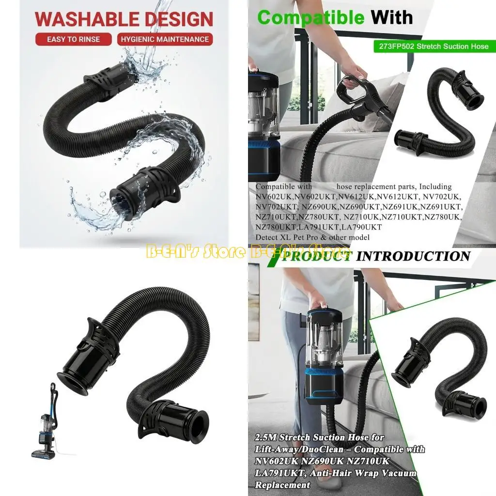 

Y1AD 2.5M Stretch Hose Suitable For NV602UK NV602UKT NV612UK NV702UK NZ710UK NZ780UKT NZ691UK Vacuums With Clip On Attachment
